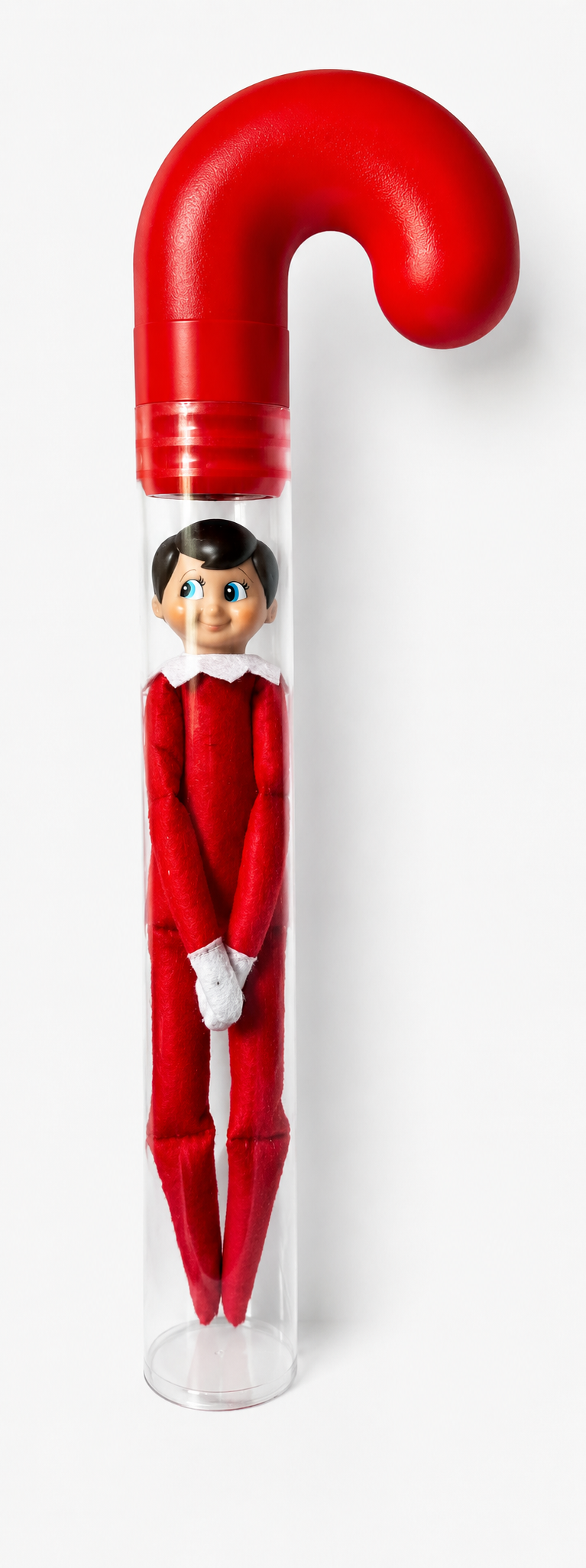 Elf Carrier assembled with an elf shown inside the clear tube